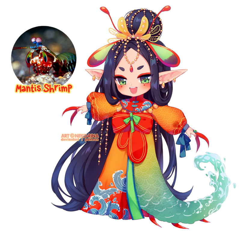 Character based on a Peacock Mantis Shrimp