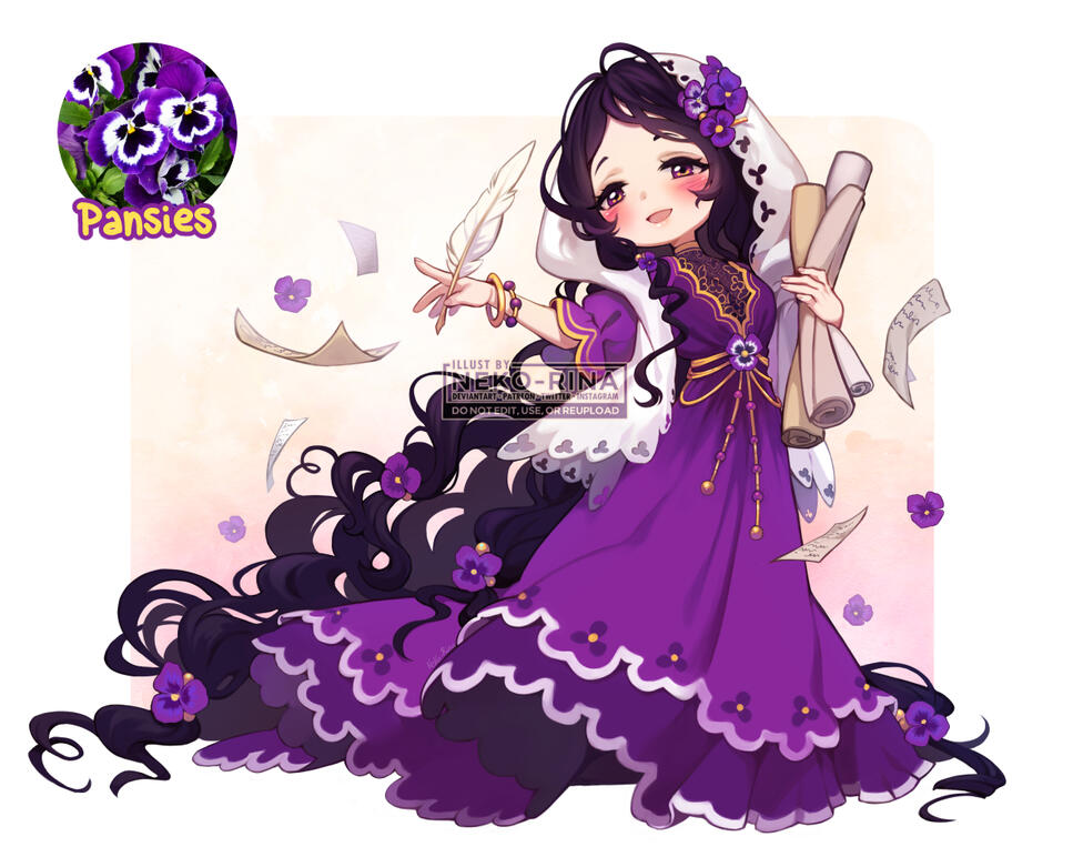 Character based on pansies